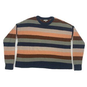 Women's Madewell‎ Pullover Crewneck Sweater Elmwood Stripes M Alpaca Wool Blend